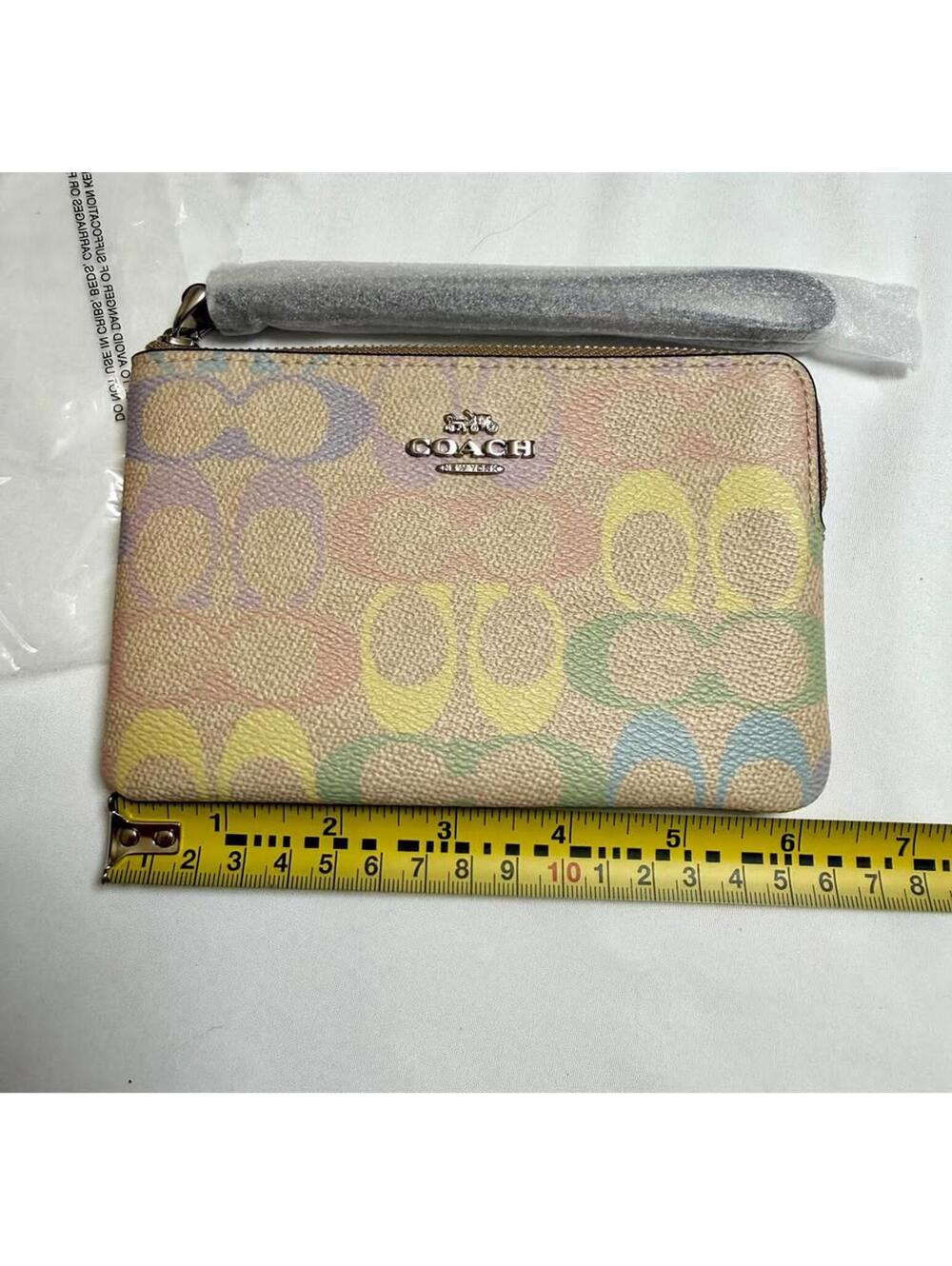NWT Coach Rainbow Monogram Wristlet